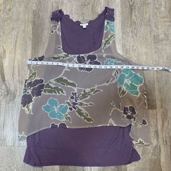 NWT relativity lavender tank top with sheer overlay size L - Picture 12 of 12